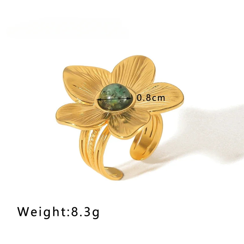 Pearl Stainless Steel Gold Rings