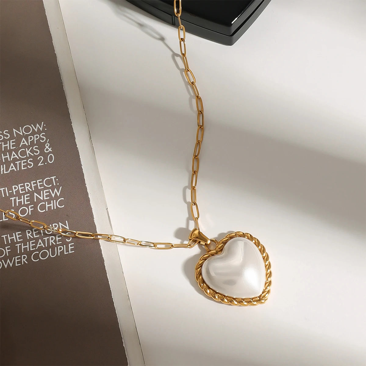 Heart Shaped Pearl Necklace
