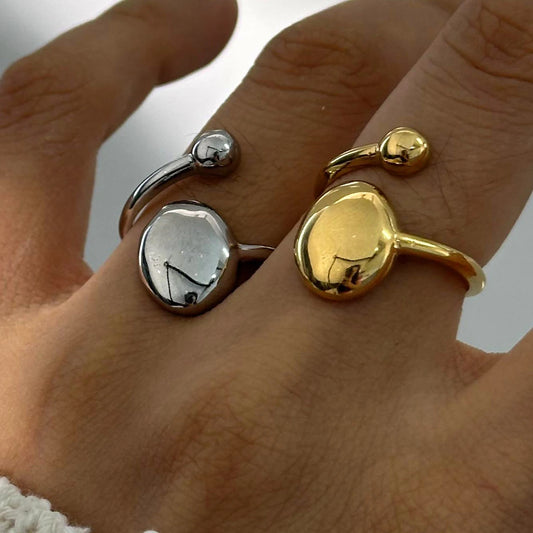 Oval Hemisphere Open End Ring