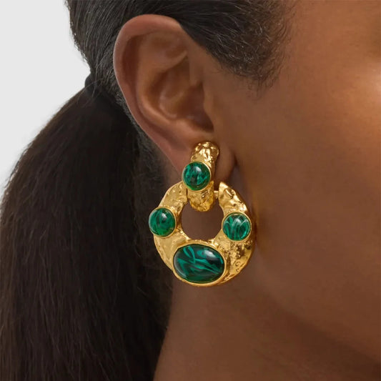Peacock Stone Earrings